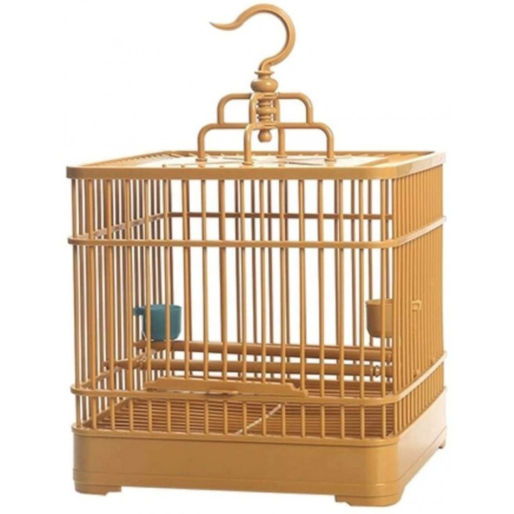 Cages à Oiseaux Cage à Oiseaux en Plastique carrée en Acier Durable et adapté à l'élevage de Petits Oiseaux Marron