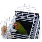 Corwar 9836 Cage de transport portable pour petits animaux avec 2 mangeoires pour petits perruches pinsons canaris perruches