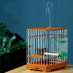 FURUIWUFENG Volière Cage Vintage Chinois Wind Oiseau Bird Brown Bird Bathing Cage Cage en Plastique Crochet en Acier Inoxydable Crochet € Cage à Oiseaux