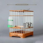 FURUIWUFENG Volière Cage Vintage Chinois Wind Oiseau Bird Brown Bird Bathing Cage Cage en Plastique Crochet en Acier Inoxydable Crochet € Cage à Oiseaux