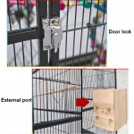 Grand métal perroquet oiseau cage cockatiel perruchet canarie oiseau d'amour budgie perroquet pauche perroquet cage cage cage d'oiseau peigne avec roue 2 couleurs grande cage oiseau couleur: noir