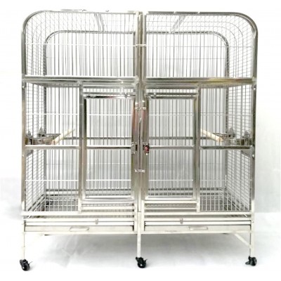 jinyi2016SHOP Cage à Oiseaux Big Taille 304 Cage de la Cage Double Oiseau d'acier Inoxydable e 125CMX60 Cage Oiseau