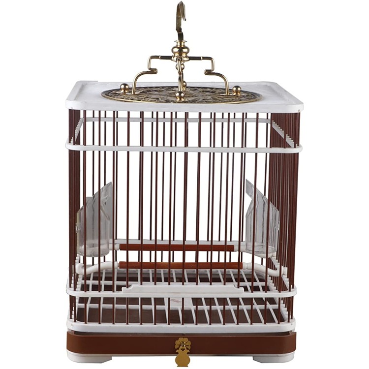 JKXWX Cage à Oiseaux Cage d'oiseau en Plastique Portable d'oiseau avec Tasses d'alimentation Cage de Voyage d'oiseau for des Finches supplémentaires Birdcage Size : Small