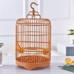 puseky Cage à oiseaux ronde avec mangeoire ensemble complet de cage à oiseaux en plastique pour petits oiseaux