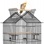 Yaheetech Cage Oiseaux avec Toit Ouvrable Support Détachable sur roulettes Verrouillable pour Grosses Perruches Canaris Calopsitte Inséparable Petit Mandarin