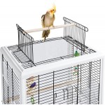 Yaheetech Cage Oiseaux Volière 48x36,5x129,5 cm Transparent Détachable sur roulettes avec Toit Ouvrable pour Perruche ondulée Calopsitte élégante en Fer