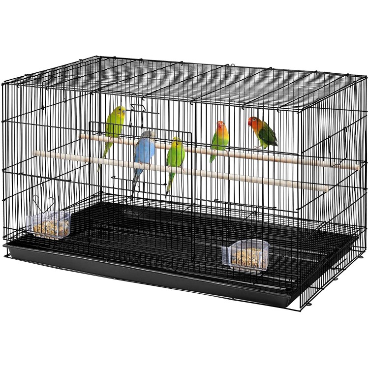 Yaheetech Grande cage à oiseaux empilable avec perchoirs pour perroquets perruches et autres oiseaux 76 x 45,5 x 45,5 cm