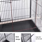 YHRJ Cage Perroquet Villa de Luxe Starling sur Pied,Grande Cage à Oiseaux pour Perroquet,Nichoir interactif pour Oiseaux de Compagnie avec Rouleau Mobile Color : Black B