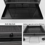 YHRJ Cage Perroquet Villa de Luxe Starling sur Pied,Grande Cage à Oiseaux pour Perroquet,Nichoir interactif pour Oiseaux de Compagnie avec Rouleau Mobile Color : Black B