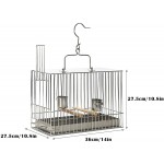 Cages à oiseaux Coulée de voyage d'oiseau d'oiseau en acier inoxydable à oiseaux d'oiseau avec un plateau inférieur amovible carré birdcages maison pour intérieur extérieur extérieur Cage de vol pour