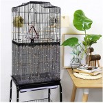 Couvercle de cage d'oiseau en nylon ventilé ajustable maille en nylon maille maille jupe de la coque extensible parakeet Macaw cage cage cage cage cage cage cage noir S m l Size : S