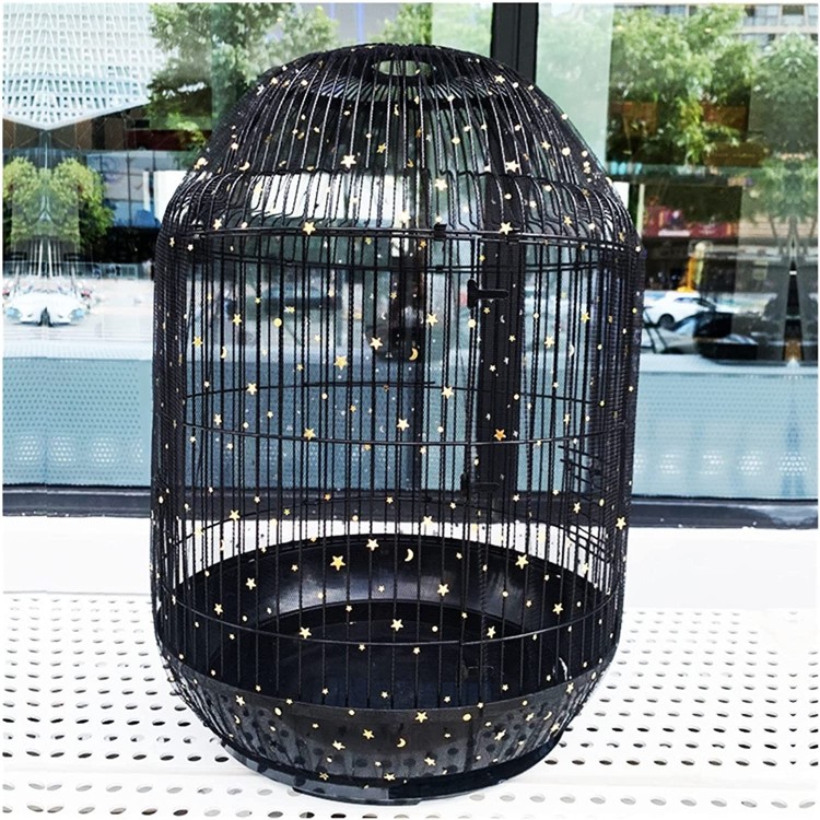 Couvercle de cage d'oiseau en nylon ventilé ajustable maille en nylon maille maille jupe de la coque extensible parakeet Macaw cage cage cage cage cage cage cage noir S m l Size : S