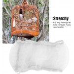CUTULAMO Graine Catcher Garde 2pcs Cage à Oiseaux Couverture Souple Robuste Polyester pour Bird CageBlanche S
