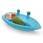 GeWu888 Créatif Petit Parrot Oiseaux Baignoire Pet Cage Accessoires for Oiseaux Miroir Bain Douche Box Color : Blue