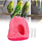 Grotte suspendue nid d'oiseau pliable chaud portable multifonctionnel pour oiseau de compagnie pour l'hiverGrand rose