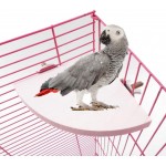 Jouet de support d'oiseau 2 pièces en bois forme d'éventail perchoirs de cage à oiseaux support plate-forme aire de jeux zone d'exercice accessoires de cage pour hamster perroquet gerbille rat souris