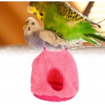 Maison d'oiseau grotte suspendue chaude multifonctionnelle pliable pour l'hiver pour oiseau de compagnieGrand rose
