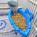 Pinpig Boîte de Bain Suspendue Cage à Oiseaux Bol mangeoire Bain d'oiseau Portable Piscine de Baignoire Perroquet Accessoires de Douche Perroquet pour Petits Oiseaux perroquets Bleu