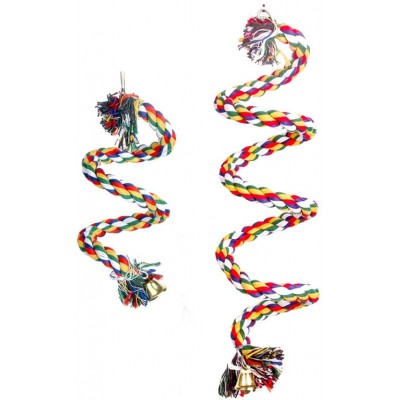 Pont en corde pour perroquet perchoirs suspendus pour oiseaux balançoires anneau en corde de coton jouet à mâcher intéressant rotatif robuste cadeaux A
