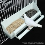 Mangeoire Oiseaux Cage Plastique 2Pcs Abreuvoir Oiseaux Cage avec CuillèRe à Manger pour Oiseaux pour Perroquet Pinsons Canaris