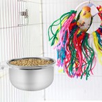 Oumefar Cage à Oiseaux mangeoire en Acier Inoxydable Perroquet Bol d'eau Alimentaire Oiseaux mangeoire Plat Coop Tasse avec Pince pour Petit Animal