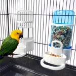 Ryoizen Abreuvoir Automatique pour Oiseaux Distributeur Automatique Pince à Cage Abreuvoir Automatique pour Perroquet Petit Animal Utilisation d'alimentationBlanc