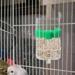 TMSITE Mangeoire à Oiseaux Perruches Inséparables Distributeur d'eau Abreuvoir Automatique en Plastique pour Perruche Perroquet2Pcs