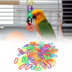 Bicaquu 100pcs Oiseau perroquets Oiseau en Plastique chaîne Boucle Jouet de meulage pour Accessoires décoratifs Cages