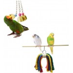 Jouet Perruche,7 pièces Jeux Pour Oiseaux Perroquets Jouets en Bois Colorés Pour petits et MoyensOiseaux,Parroquets,pinsons etc