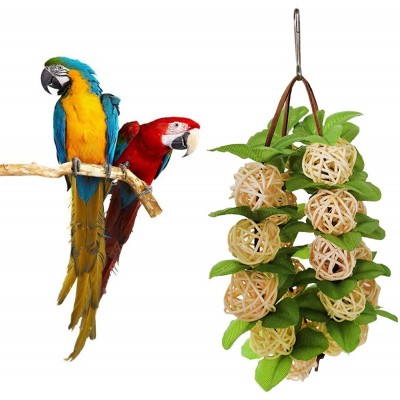 Jouets pour Oiseaux Boules de Rotin Perroquet Peréquat à mâcher Jouets Jouets Accessoires de Bricolage pour Oiseau Perroquet Macaw Cage Accessoires Toys
