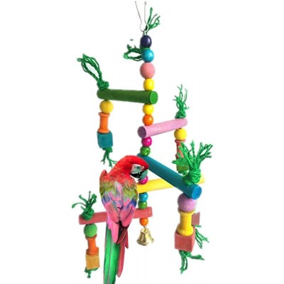 Namgiy Jouet à mâcher pour perroquet échelle à suspendre balançoire jouet pour oiseau perroquet ara inséparable gris du Gabon accessoire pour cage