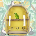Emeili Cage Oiseau Transportable Transparente Sac de Voyage Sac à Dos Transparent avec Aupport en Bois 32x26x41cm A