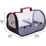 NZXVSE Sac de transport pour oiseaux avec perchoir portable transparent et respirant à 360 ° sac de voyage pour perroquets et animaux domestiques rouge moyen 15,7 x 9 x 22,7 cm