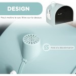 PawHut Maison de Toilette bac à litière pour Chat avec Porte battante Pelle et Filtre Inclus dim. 43L x 44l x 47H cm Vert