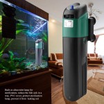 3 en 1 filtre d'aquarium de pompe à air d'oxygène lampe de stérilisateur UV purificateur d'eau de pompe à oxygène de réservoir de poissons 220-240V filtre submersible LUP-02 puissance UV 5W
