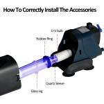 Coospider Sun JUP-02 Pompe de filtration UV pour aquarium Stérilisateur silencieux pour tuer les odeurs vertes Aglae et éliminer les troubles nuageux de 5 wuv 5 ww pour aquarium jusqu'à 80 gallons