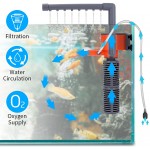 Filtre pour aquarium submersible 5 W trois en un pompe filtre pour aquarium silencieux pompe de circulation de l'eau oxygénène air adapté à tous les types d'aquarium écologiques.