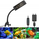 BELLALICHT LED lampe d'aquarium à Clip [lumière RVB + blanche] 10 niveaux de luminosité variateur lampe à pince d'aquarium pour réservoir à poissons 20-30CM et plantes aquatiques noir