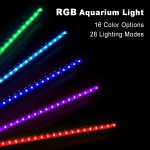 GreenSun LED Lighting Lampe d'aquarium LED étanche avec contrôle par application RGB multicolore submersible pour aquarium 38 cm