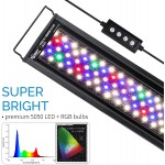 hygger Éclairage LED avancé pour aquarium 24h 24 7j 7 spectre complet multicolore pour aquarium d'eau douce de 76,2 à 91,4 cm avec minuteur