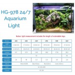 hygger Éclairage LED avancé pour aquarium 24h 24 7j 7 spectre complet multicolore pour aquarium d'eau douce de 76,2 à 91,4 cm avec minuteur