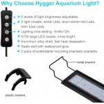 hygger Éclairage LED d'aquarium 9 W-32 W Lampe LED avec minuteur Intensité variable Avec support réglable Pour aquarium de 28 à 137 cm lumière blanche bleue et rouge