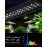 NICREW AquaLux 24 7 Rampe LED Aquarium à Spectre Complet avec la Fonction Minuterie Éclairage Aquarium Étanche 43-60 cm 14 W 830 LM
