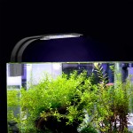 NICREW Lampe LED Ultra-mince pour Petit Aquarium Mini Lampe Pince Aquarium avec 24 LEDs Lumiere Blanche et Bleue pour Aquarium de 30-40 cm 10W Noir