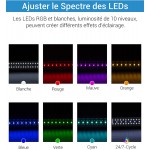 NICREW SkyLED RGB+W 24 7 Rampe LED Aquarium Éclairage LED Étanche à Spectre Complet avec la Fonction Minuterie pour Plantes d’Aquarium 120-150 cm 39 W 1950 LM