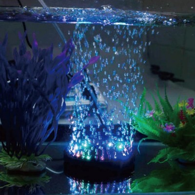 Yunt Lumière à Bulle d’Air LED Éclairage Étanche et Subemersible LED Lampe de Décoration pour Aquarium B: diamètre: Environ 12.5cm Puissance: 1.2W