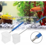Garosa Poisson crevette Filet d'écrémage réglable Mini Poisson Filet de pêche d'aquarium pour réservoir d'aquarium crevette 20-57.5 cm ExtensibleFilet carré Bleu