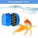 LANGSEN Mini brosse de nettoyage magnétique pour verre d'aquarium Grattoir à algues Convient pour les petits aquariums Magnétique Nettoyage facile Bleu