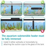 AQQA Chauffage pour Aquarium100-500W chauffe-aquarium numérique à température réglable avec affichage à LED et contrôleur de température externe 100W