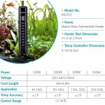 AQQA Chauffage pour Aquarium100-500W chauffe-aquarium numérique à température réglable avec affichage à LED et contrôleur de température externe 100W